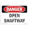 Signmission OSHA Danger Sign, Open Shaftway, 10in X 7in Decal, 10" W, 7" H, Landscape, Open Shaftway OS-DS-D-710-L-2487 - alternate 1